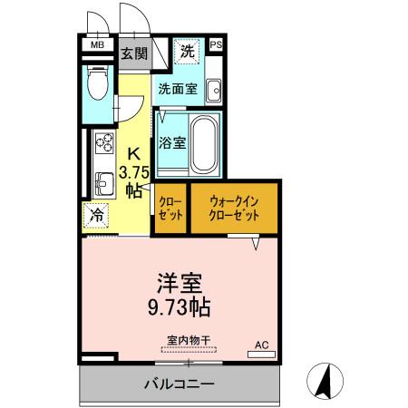 アイリーブ南佐古(1K/1階)の間取り写真