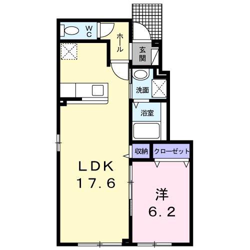 フォンターナ(1LDK/1階)の間取り写真