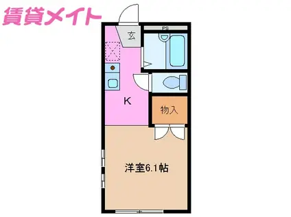 レーベンハイムIII(1K/2階)の間取り写真