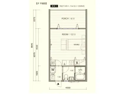 PARASOL APARTMENT B棟(ワンルーム/2階)の間取り写真