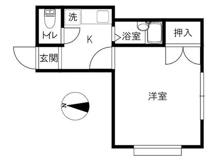サントリーニI(1K/1階)の間取り写真