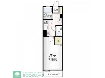 ヴェーラ赤坂(1K/2階)の間取り写真