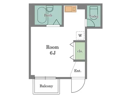 ドム・ショパーナ(ワンルーム/1階)の間取り写真