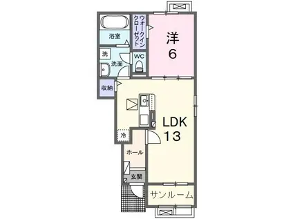 ラーツゥー・デル・マーレ IV(1LDK/1階)の間取り写真