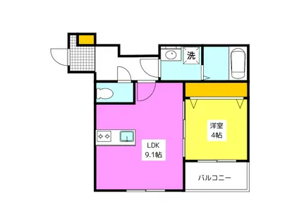 プレステージ高宮駅前(1LDK/2階)の間取り写真