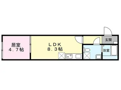 パークシードあざみ野(1LDK/1階)の間取り写真