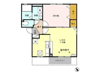 セジュールソフィアC(1LDK/1階)の間取り写真