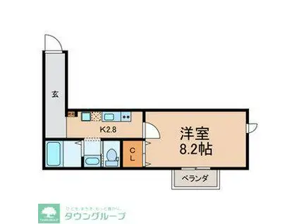 キャメル津田沼II(1K/1階)の間取り写真