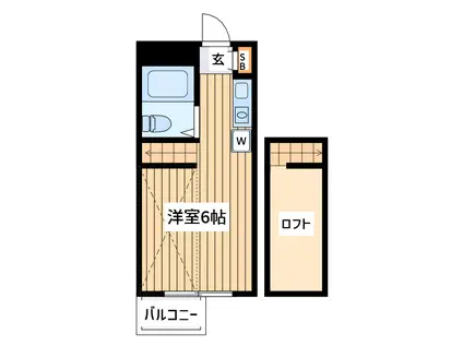 リデアル国立ウエスト(ワンルーム/4階)の間取り写真
