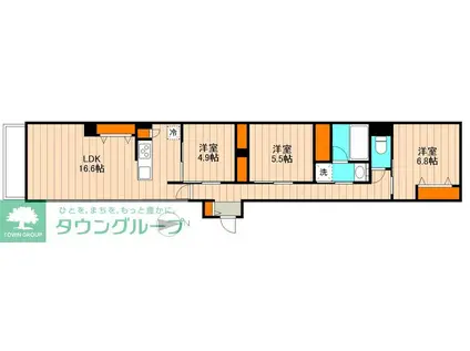 レガリア(2SLDK/3階)の間取り写真