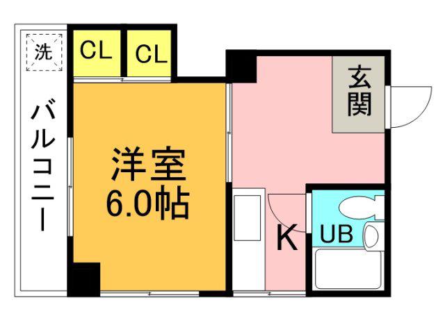 第3原田ビル(1DK/4階)の間取り写真