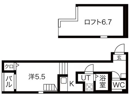 ルミナス東海通(1K/1階)の間取り写真