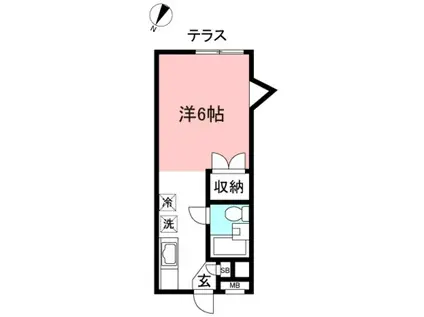 グリューネヴァルト(ワンルーム/2階)の間取り写真