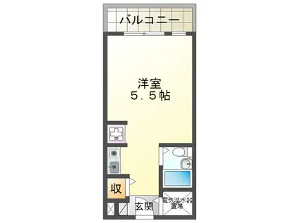 学園西カレッジハイツ(ワンルーム/5階)の間取り写真