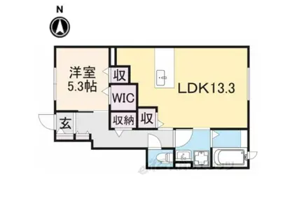 ファミール中Ⅰ(1LDK/1階)の間取り写真