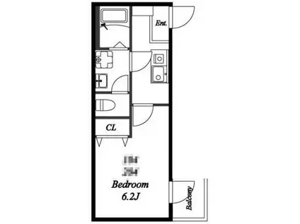 モダンコート祖師谷(1K/2階)の間取り写真