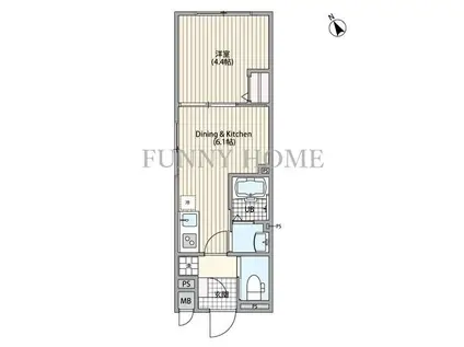 エルファーロ三軒茶屋VI(1DK/1階)の間取り写真