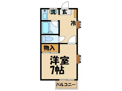 メゾンヌーベル(1K/2階)の間取り写真