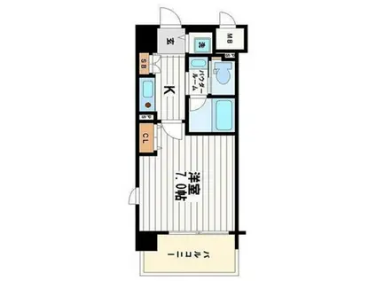 ジュネーゼ・グラン心斎橋東(1K/6階)の間取り写真