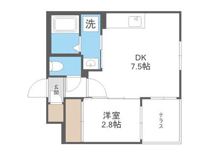 S-RESIDENCE南郷サウス(1DK/1階)の間取り写真