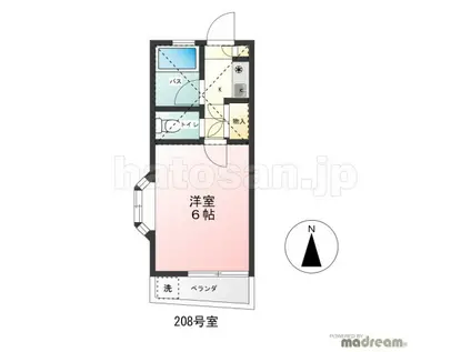 スカイコート7(1K/2階)の間取り写真