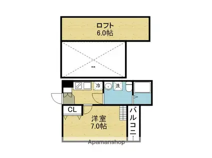 SOLEIL 中川(1K/1階)の間取り写真