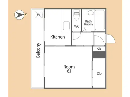 ダン・ラヴニール梶が谷(1K/1階)の間取り写真