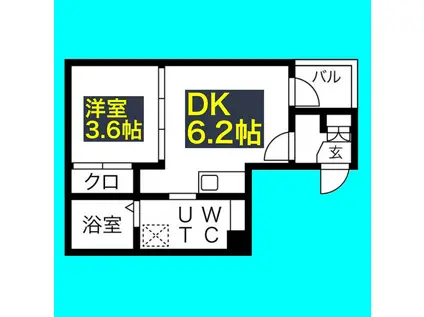 ハーモニーテラス千種VII(1DK/1階)の間取り写真