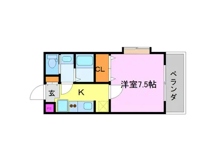 メゾン・ファイン(1K/4階)の間取り写真