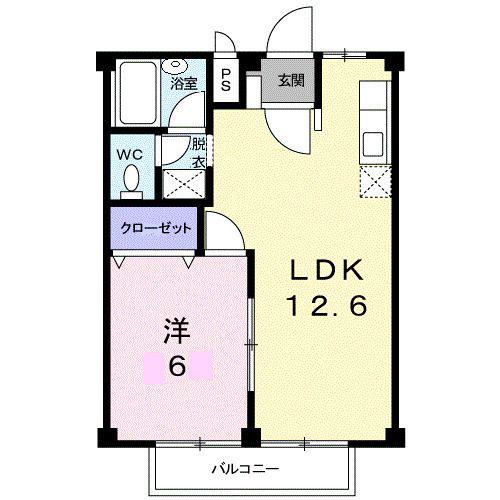 シティハイツ中美(1LDK/1階)の間取り写真