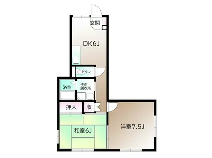 スターライト(2DK/1階)の間取り写真