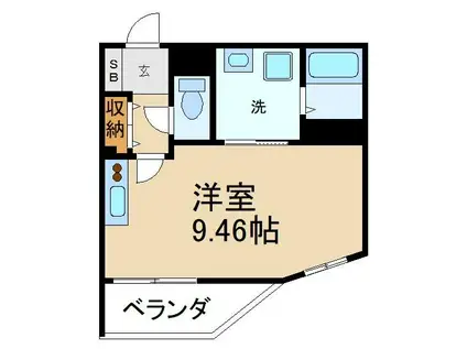 ウィンドベル出口(ワンルーム/2階)の間取り写真