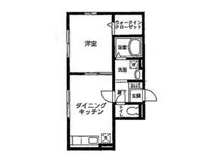 ティアラ(1DK/1階)の間取り写真