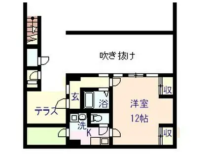 ガーデンコート新屋敷(1K/1階)の間取り写真