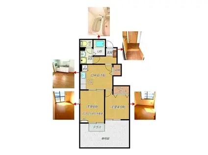 オアシス(2DK/1階)の間取り写真