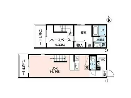 AMIRL PREMIER IMAIKEアミ(2LDK/4階)の間取り写真