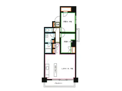 イストワール(2LDK/4階)の間取り写真