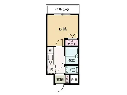 リヴェールビッグパイン(1K/4階)の間取り写真