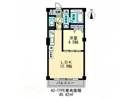 プランドールES(1LDK/2階)の間取り写真