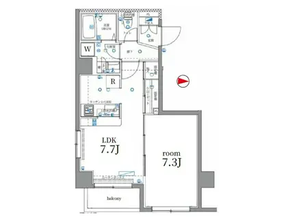パティーナ本所吾妻橋(1LDK/4階)の間取り写真