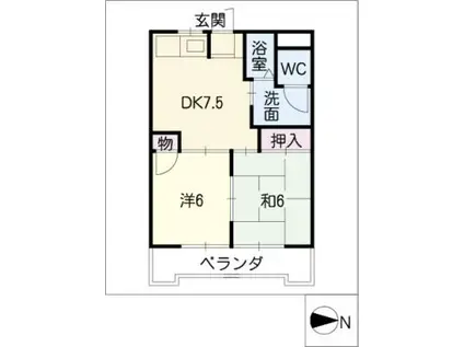 ファミール アン(2DK/3階)の間取り写真