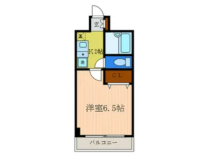 二条CUBE(1K/3階)の間取り写真