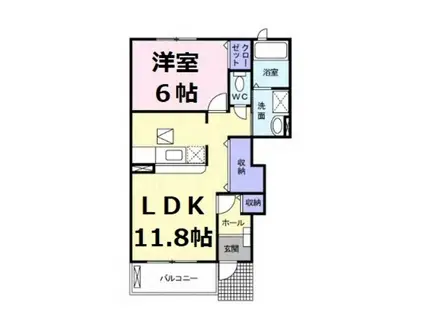 シティガーデンⅡ(1LDK/1階)の間取り写真