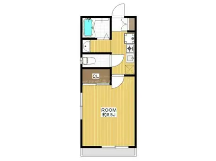 セトルミュー松ヶ丘(1K/1階)の間取り写真