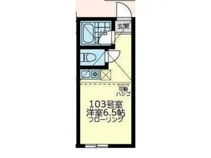 ユナイト末吉ベルティーニの杜(ワンルーム/1階)の間取り写真