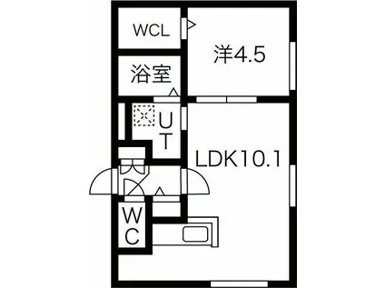 HALLEY VIEW麻生(1LDK/4階)の間取り写真