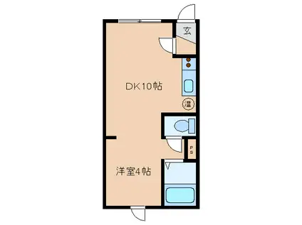 パークサイド貴(1DK/2階)の間取り写真