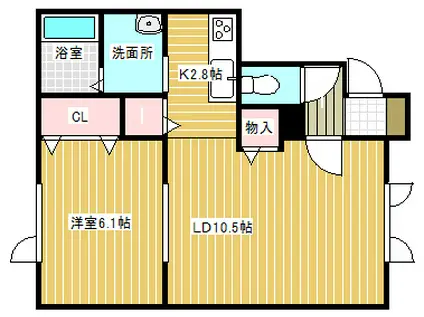 OAKIX(1LDK/1階)の間取り写真