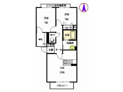 エマーブルEZU A(2LDK/2階)の間取り写真