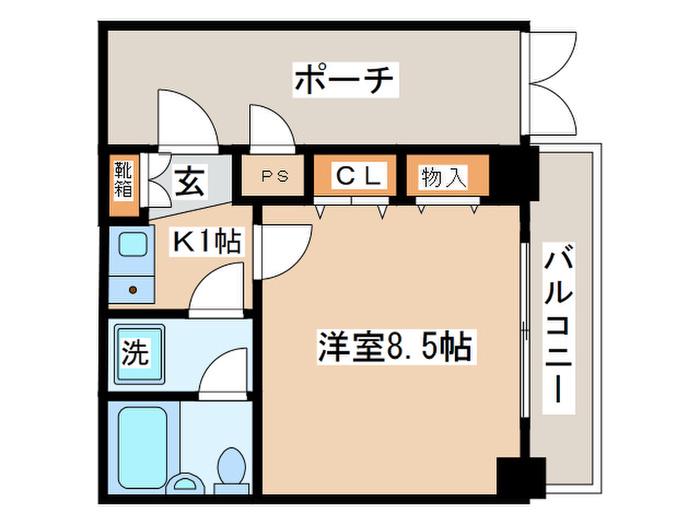 ライオンズマンション元住吉第2(1K/1階)の間取り写真
